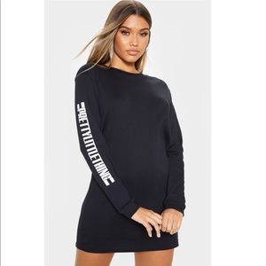 Black oversized long sleeve t-shirt dress